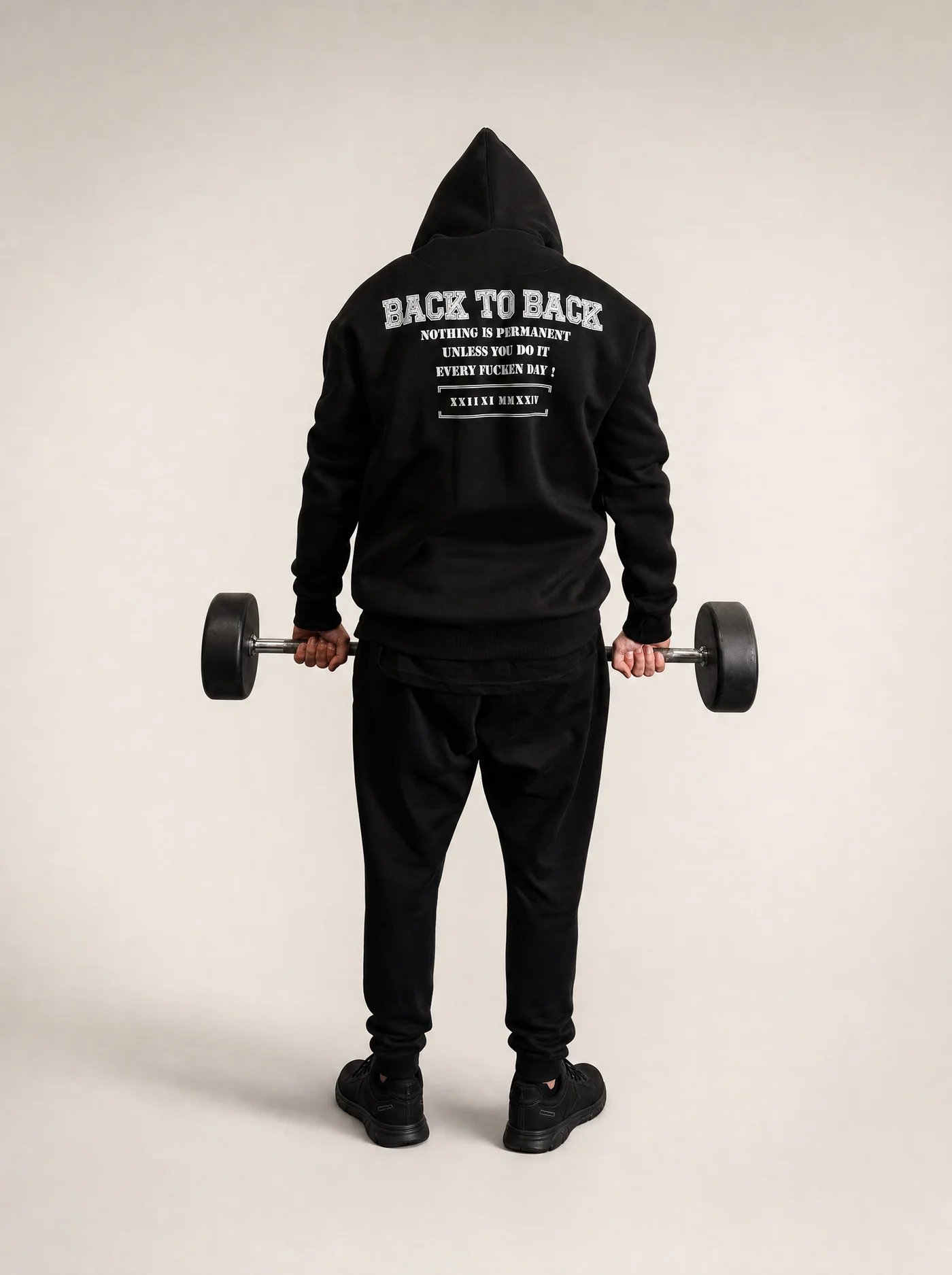 Back To Back Hoodie — stüdyo çekimi