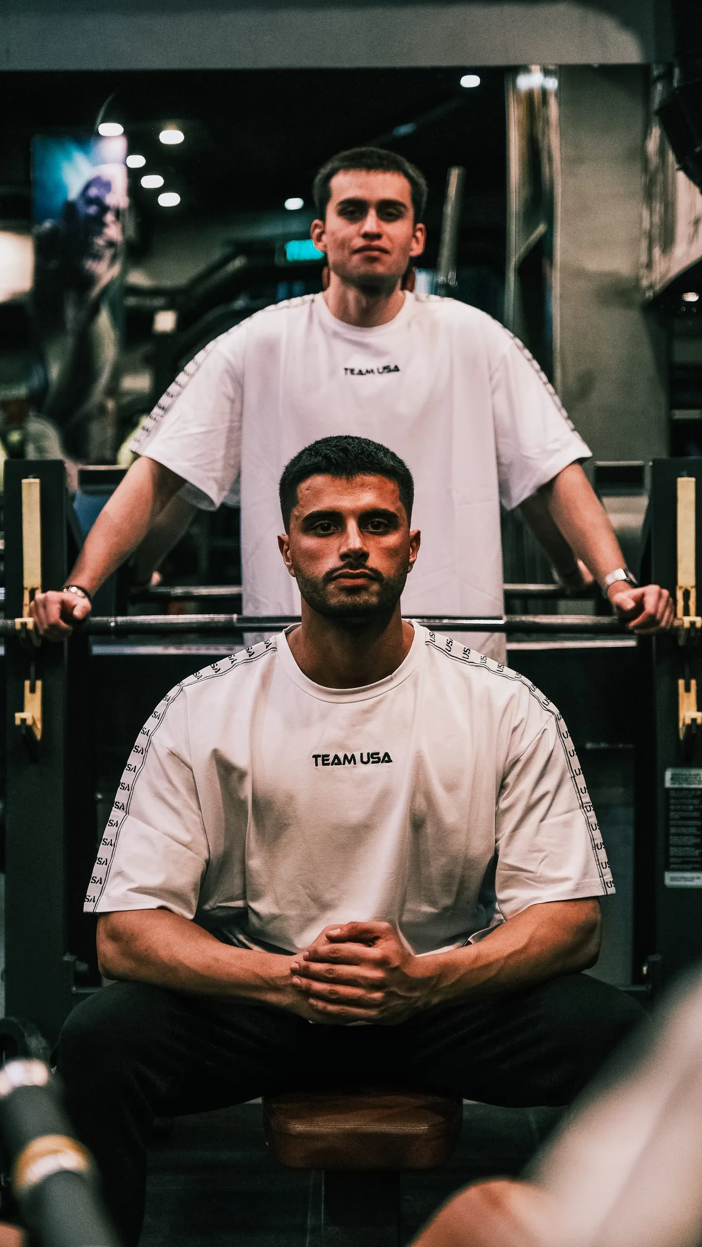 USA Comfy Oversize Strip T-Shirt- White