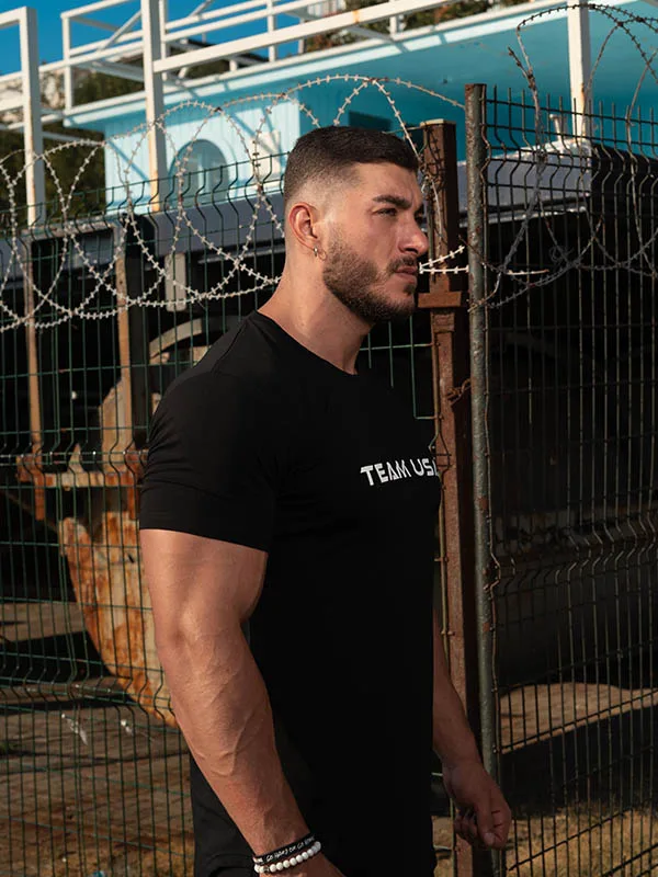 USA Slim Fit T-Shirt White Logo