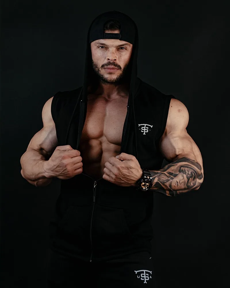 Usa Stark Sport Zip-up Hoodie Black